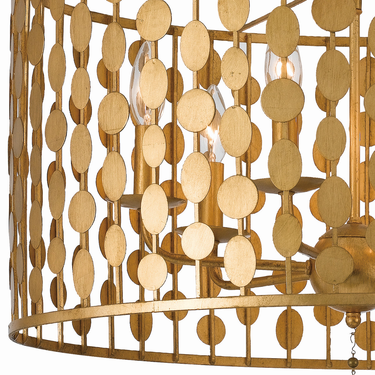 Layla Six Light Chandelier in Antique Gold