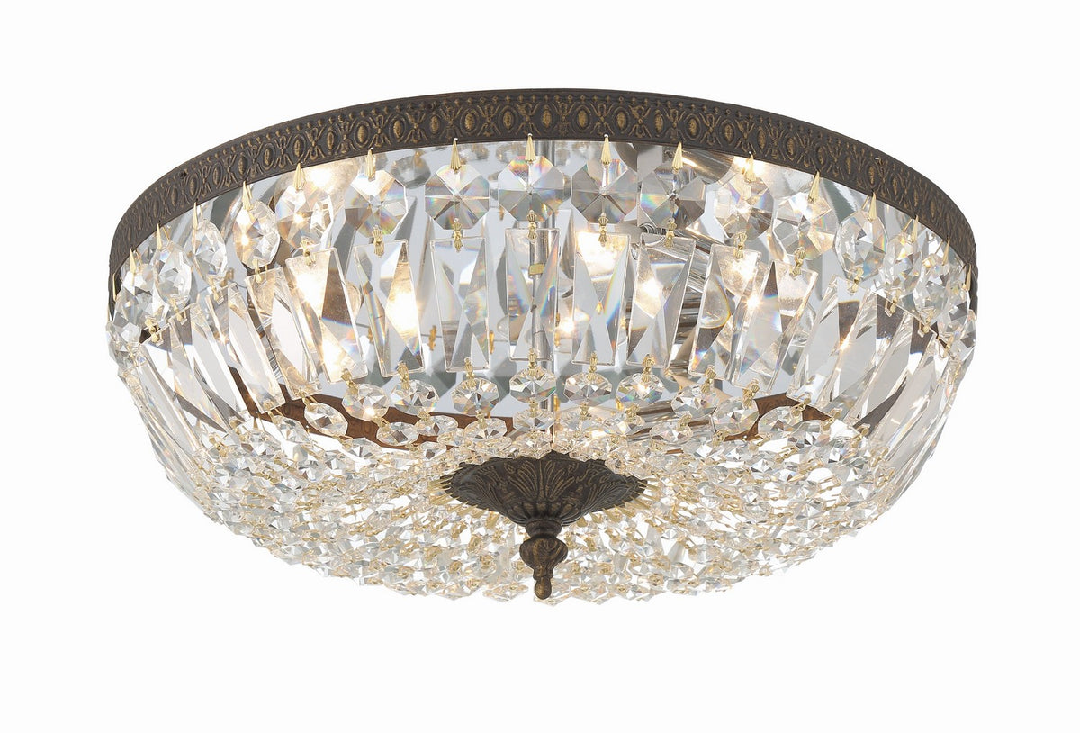 Waltham Three Light Flush Mount in English Bronze