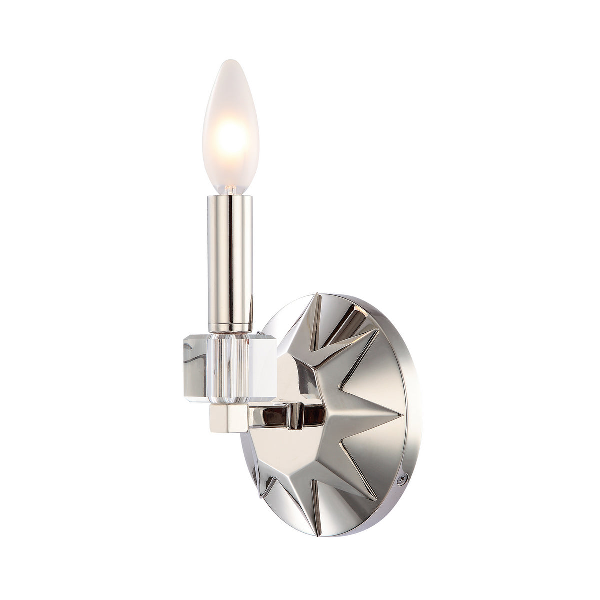 Carson One Light Wall Sconce in Polished Nickel