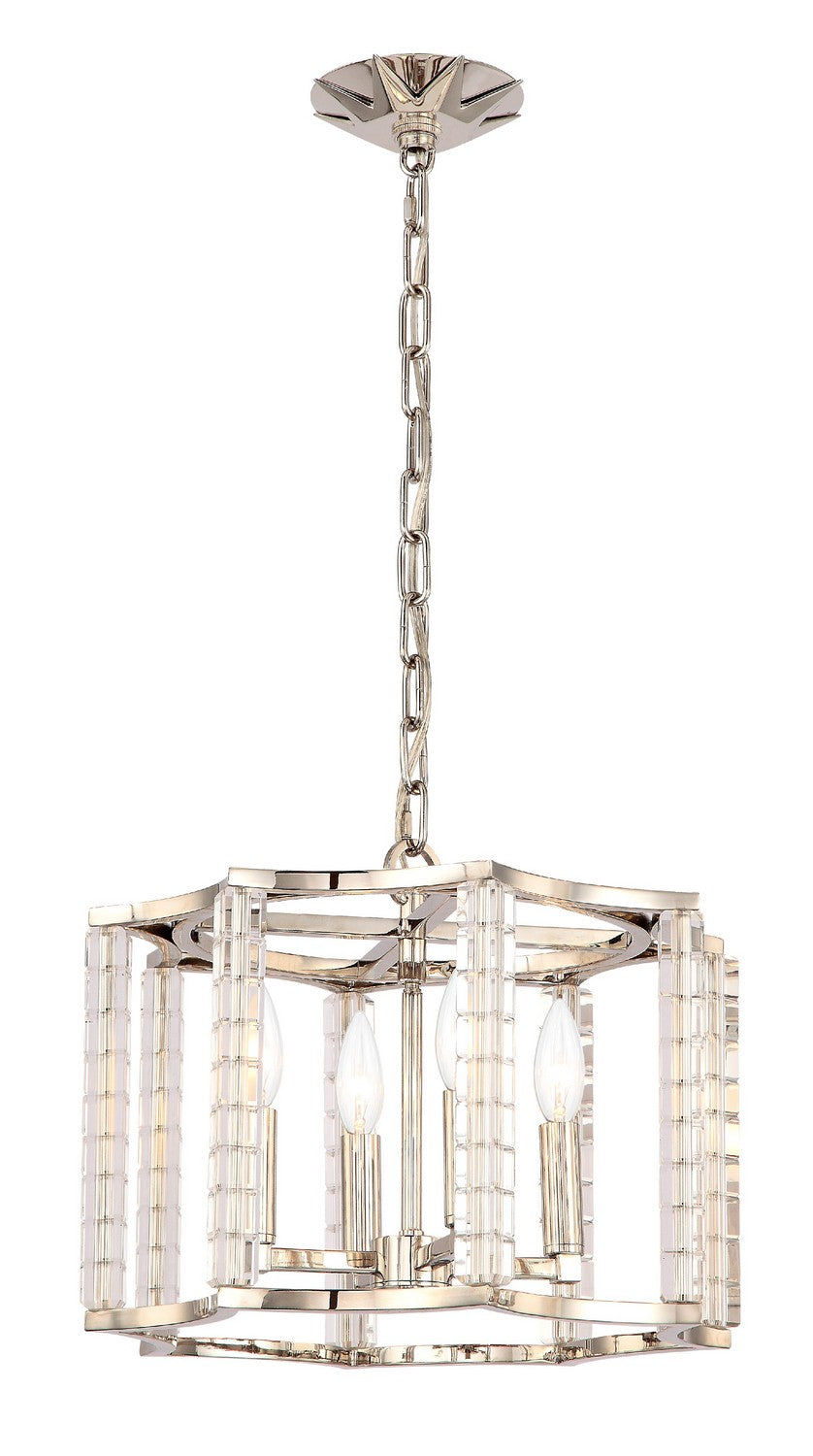 Carson Four Light Chandelier in Polished Nickel