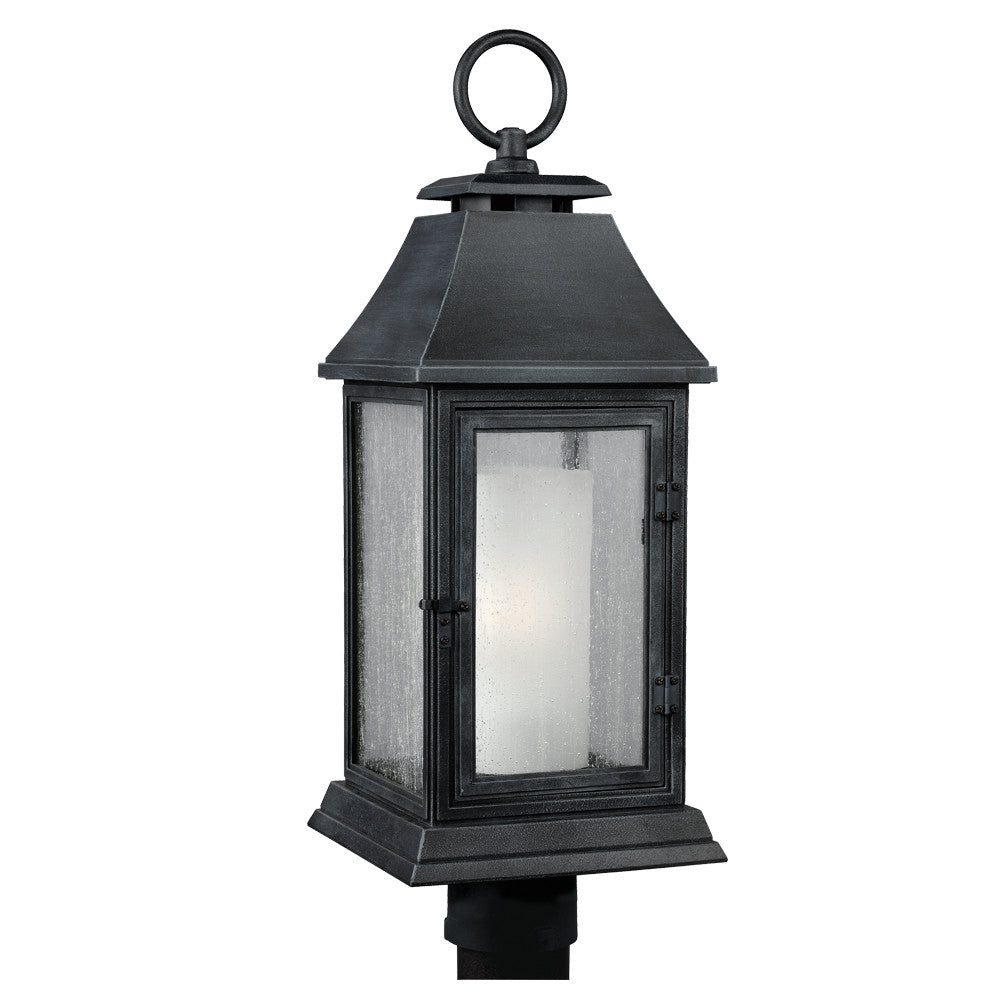Lanterne Shepherd One Light sur poteau en zinc vieilli foncé