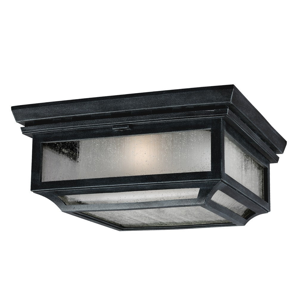 Shepherd Two Light Flush Mount in Dark Weathered Zinc