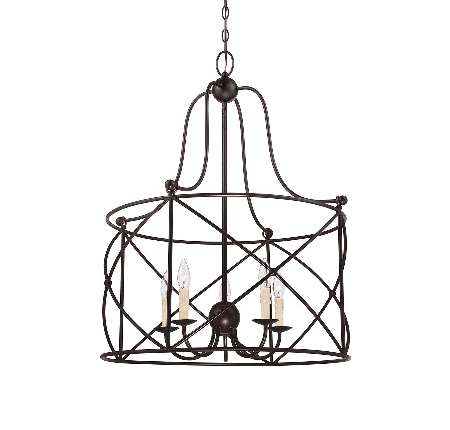 Seneca Five Light Pendant in English Bronze