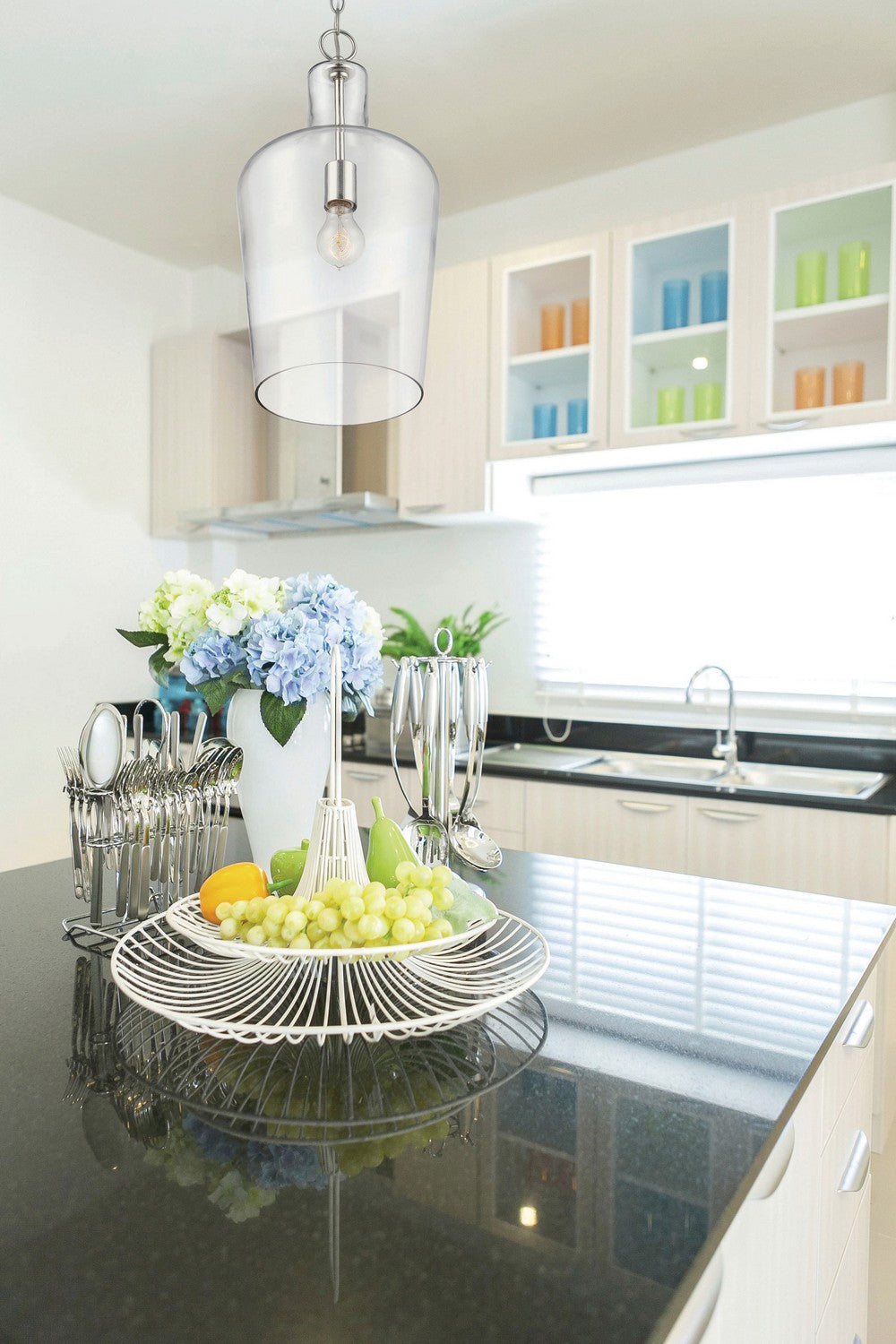 Franklin One Light Pendant in Polished Nickel