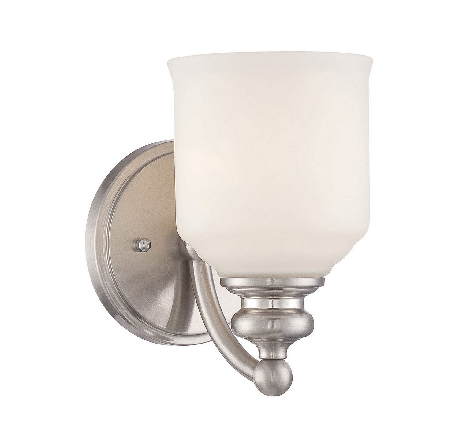 Applique murale Melrose à une lumière en nickel satiné