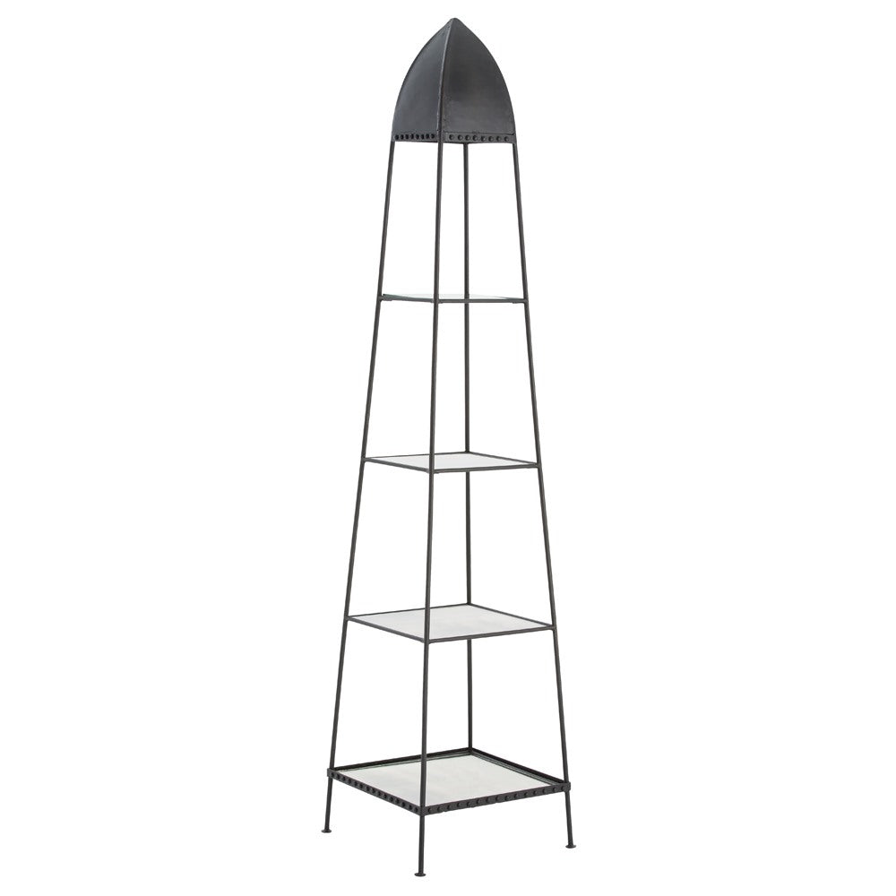 Osbourne Etagere in Natural Iron/Antiqued Mirror
