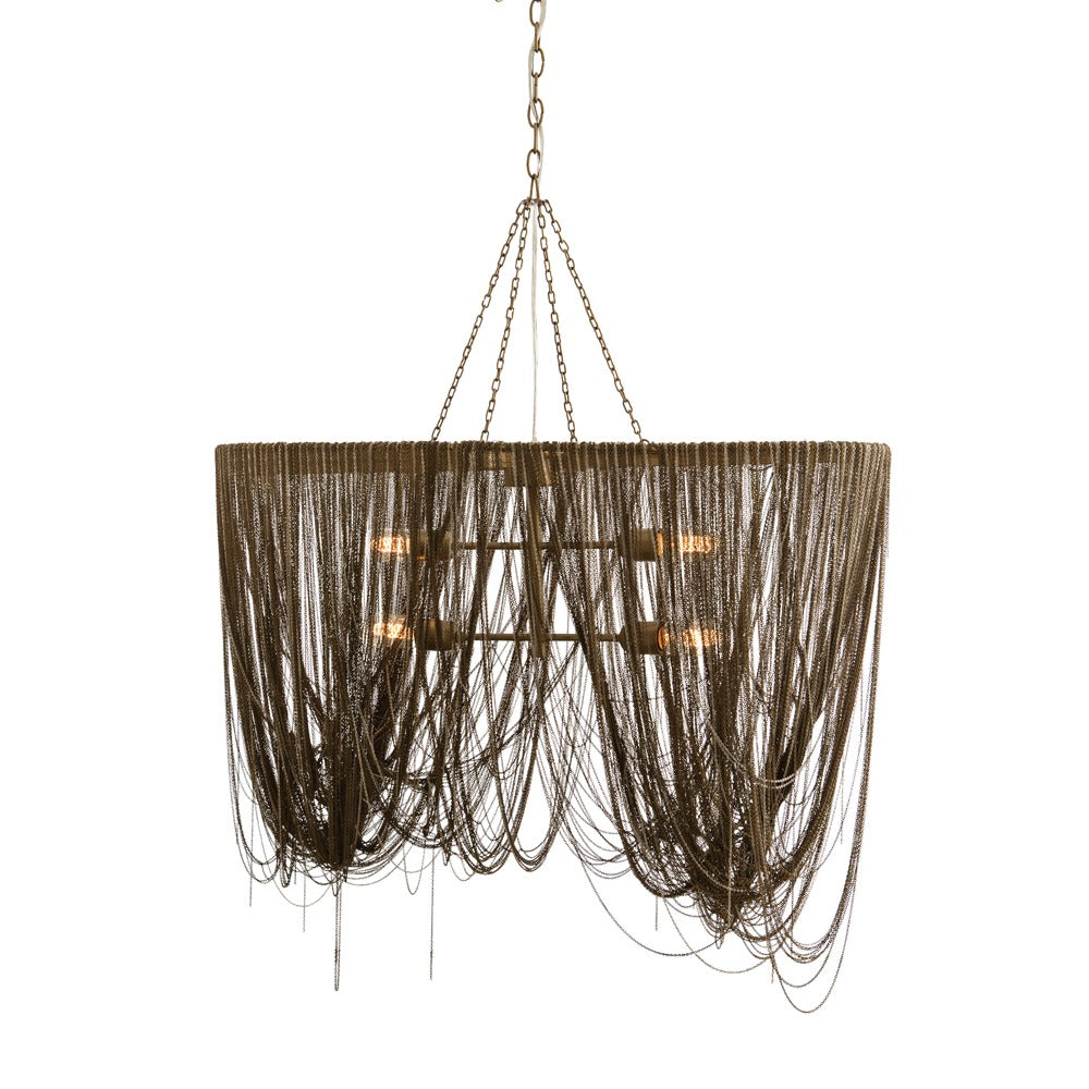 Layla Four Light Pendant in Antique Brass