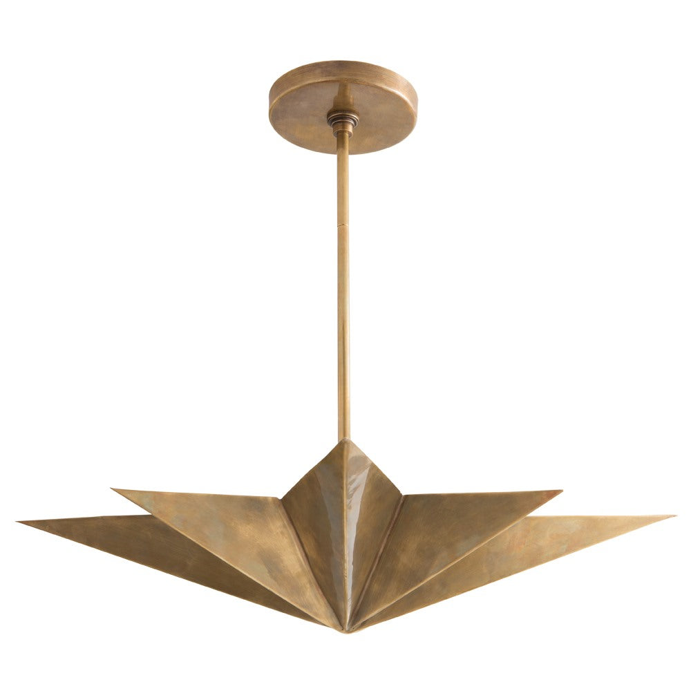 Rex Four Light Pendant in Antique Brass
