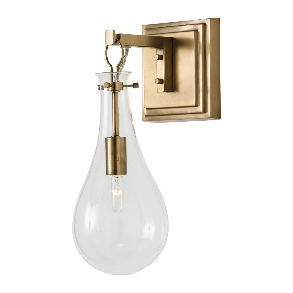 Sabine One Light Wall Sconce in Antique Brass