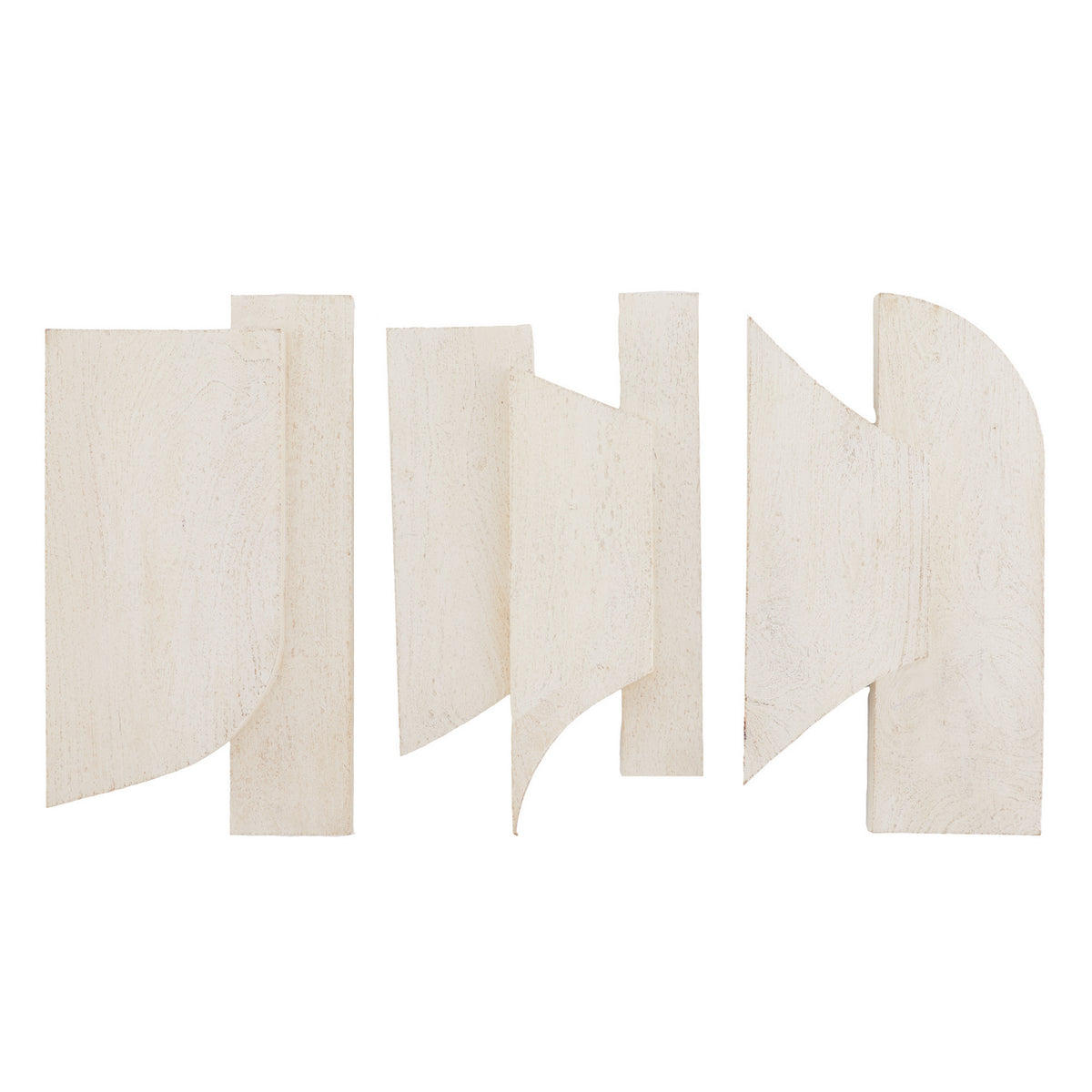 Pierson Wall Plaques, Set of 3 in Whitewash Sandblasted