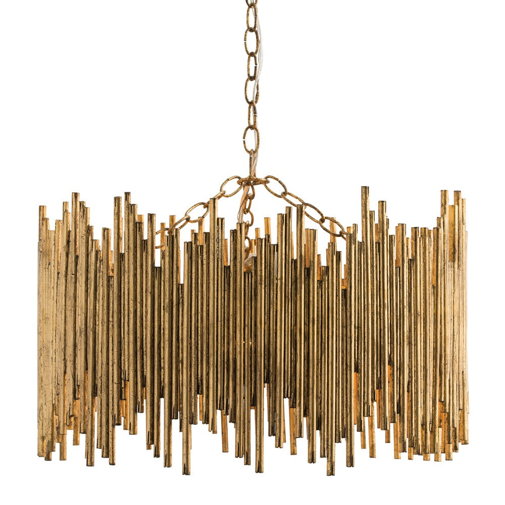 Prescott Three Light Pendant in Gold Leaf