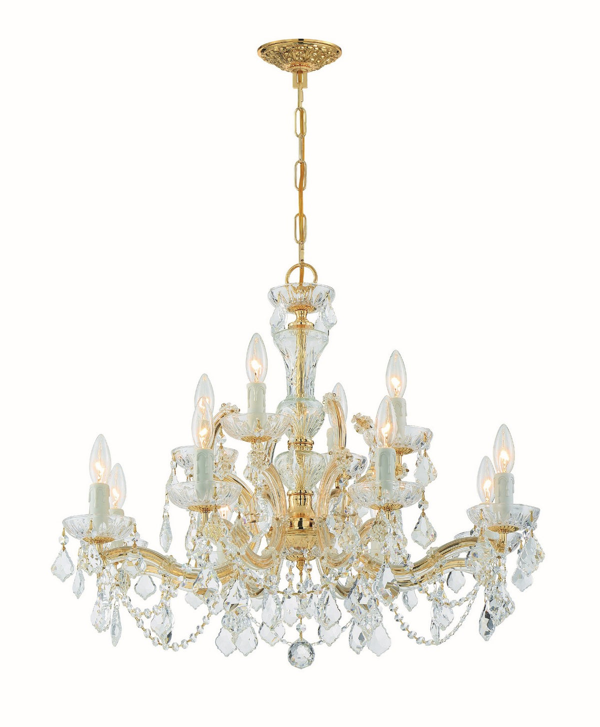 Maria Theresa 12 Light Chandelier in Gold