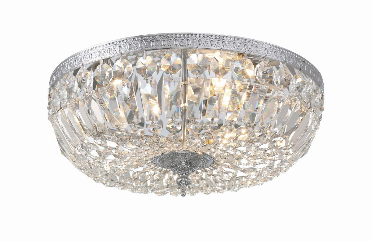 Waltham Three Light Flush Mount in Polished Chrome