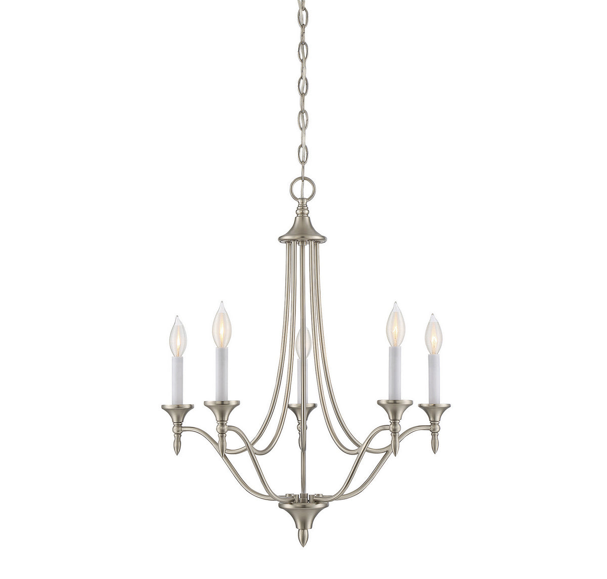 Herndon Five Light Chandelier in Satin Nickel