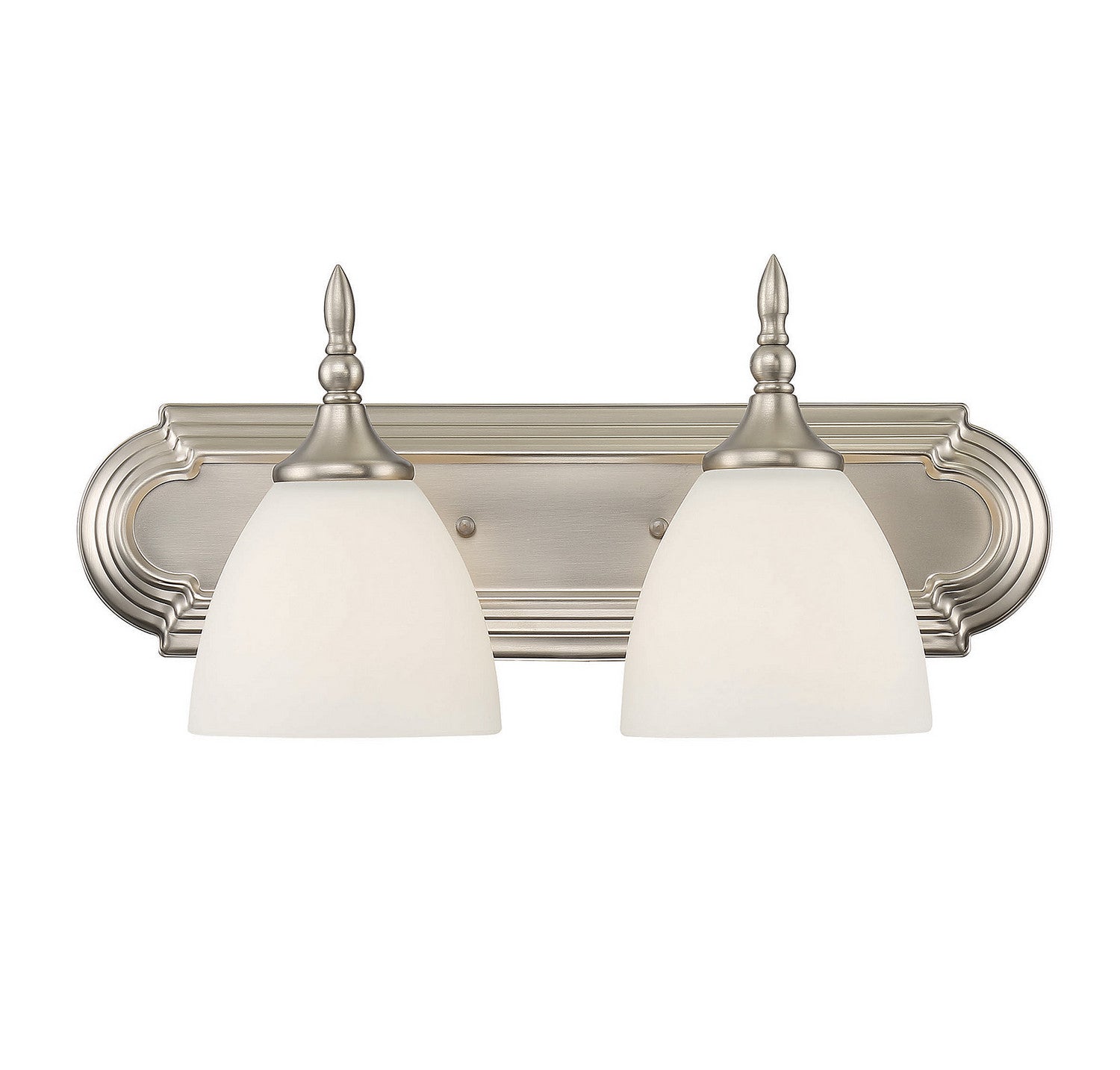 Herndon barre-lumière de salle de bain à deux lampes en nickel satiné