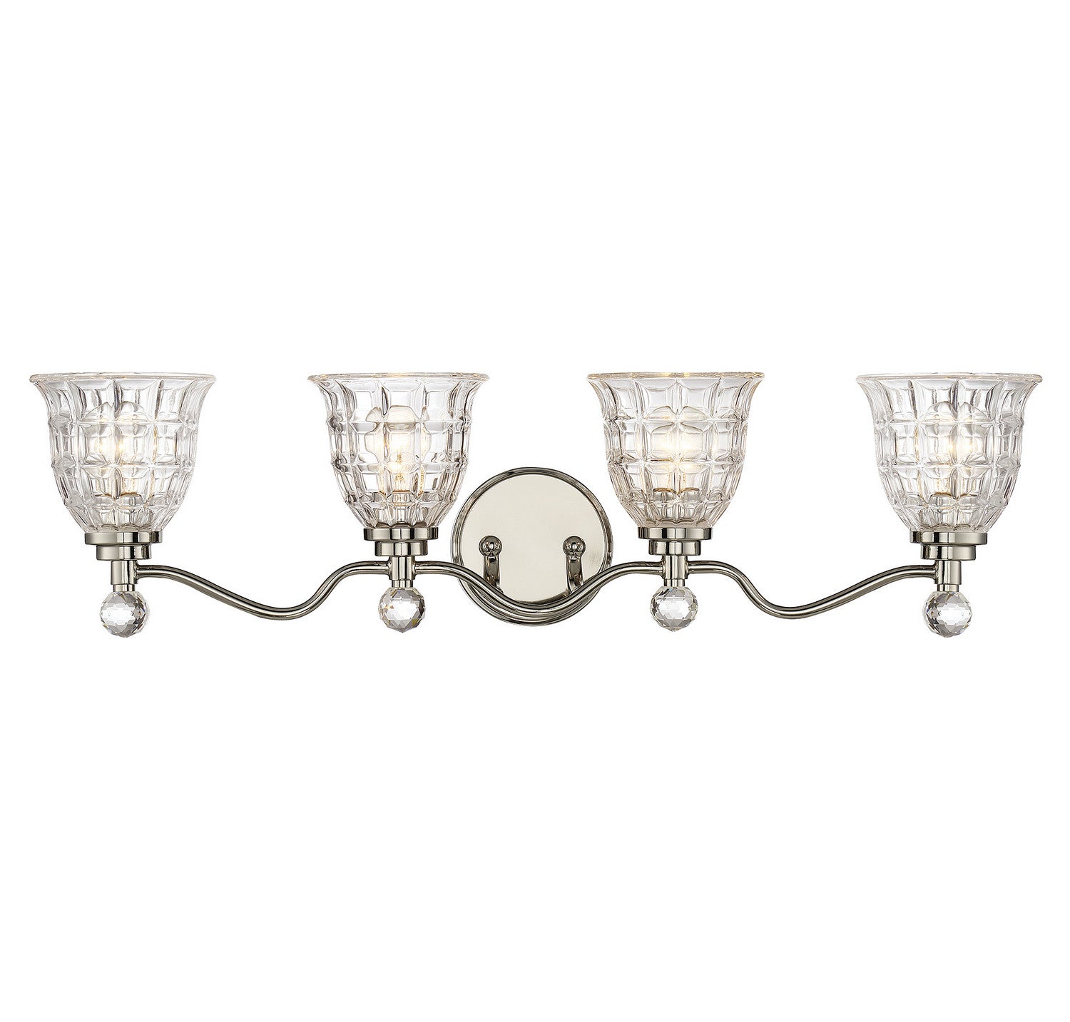 Birone Four Light Bath Bar in Polished Nickel