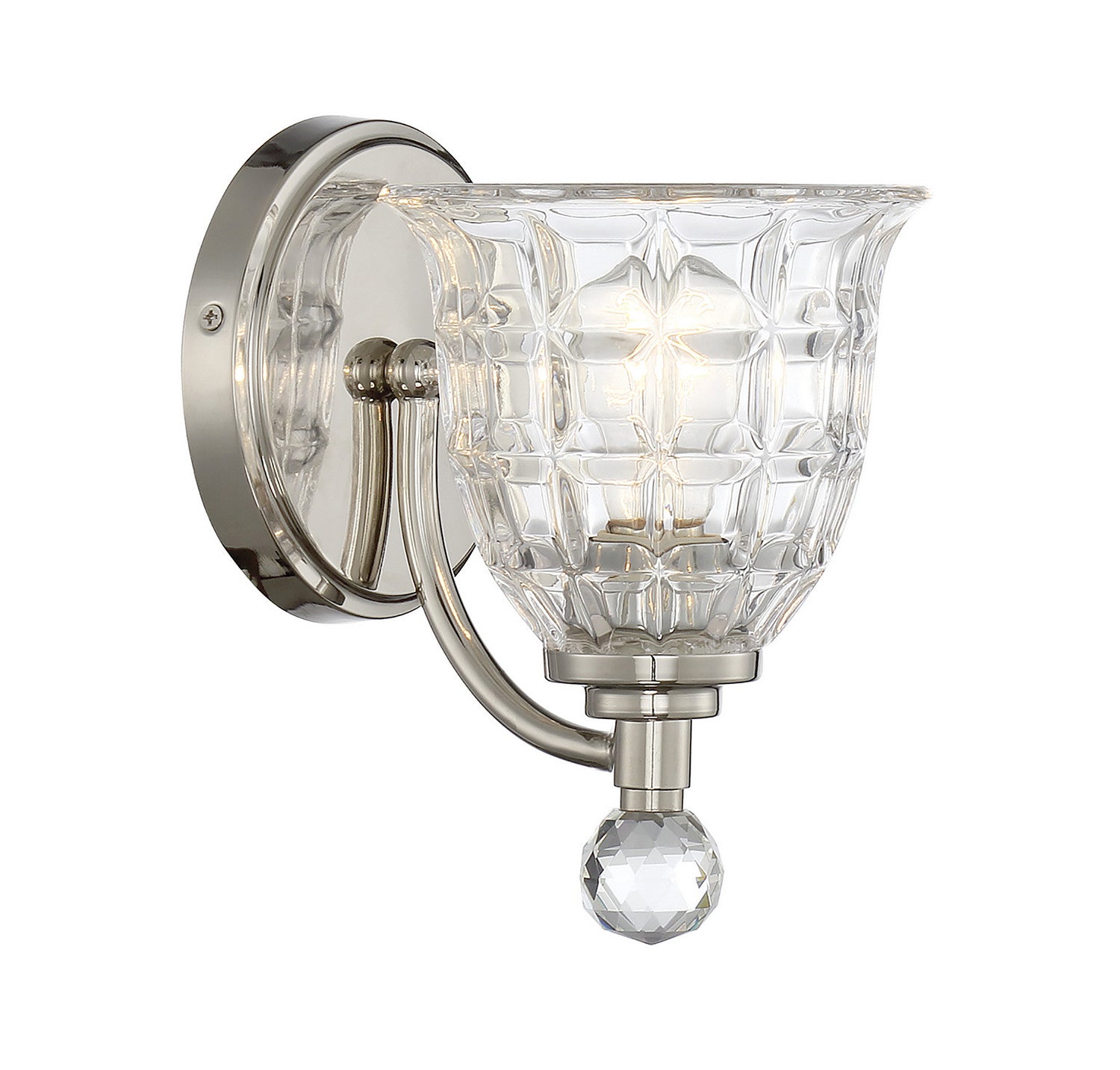 Birone One Light Wall Sconce in Polished Nickel