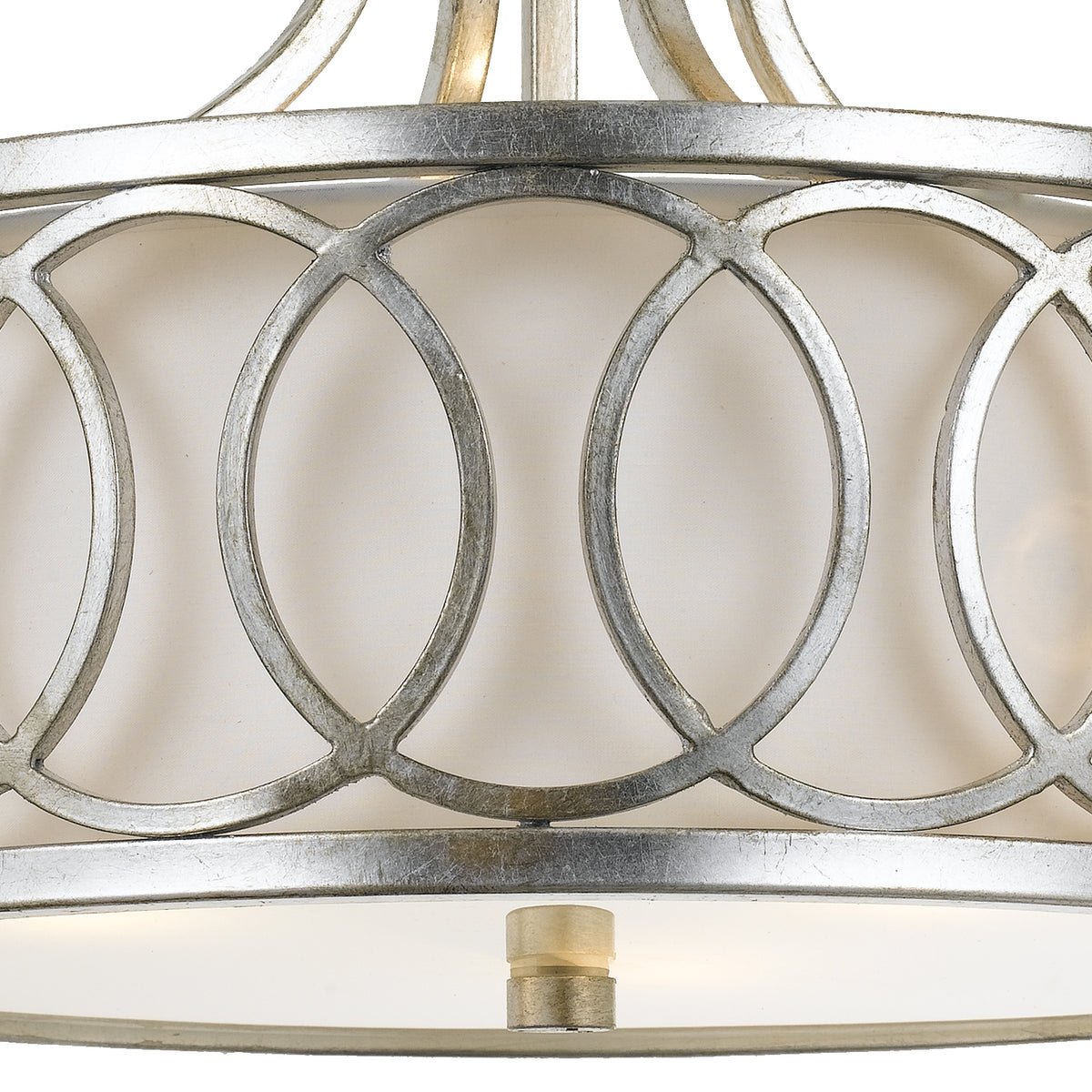 Graham Three Light Semi Flush Mount in Antique Silver