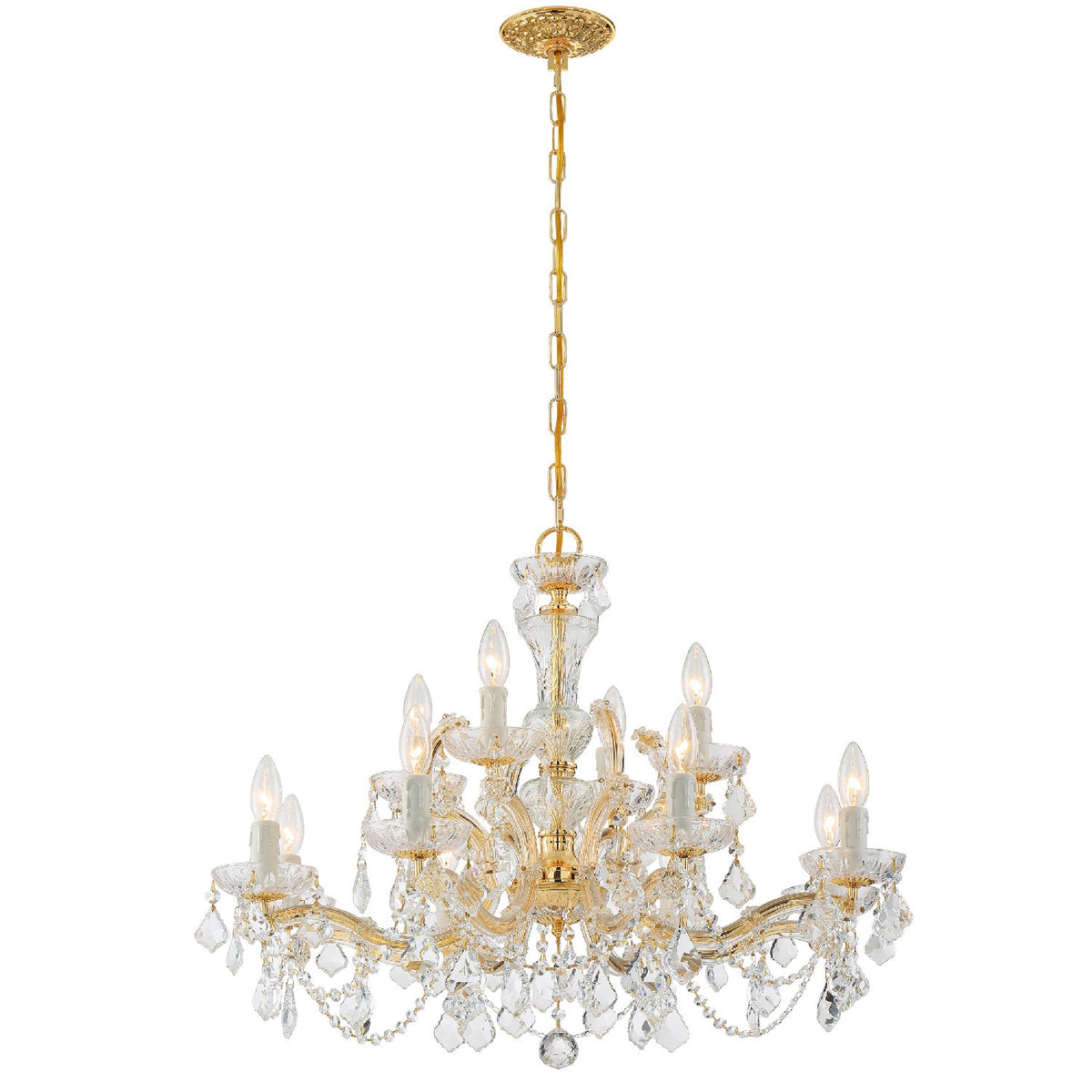 Maria Theresa 12 Light Chandelier in Gold