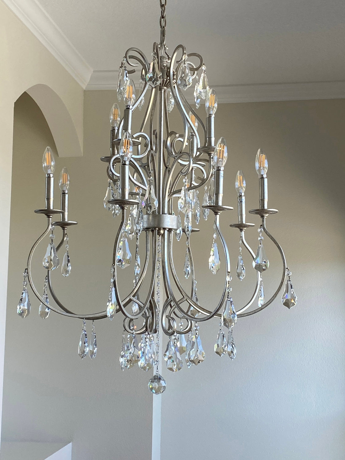 Ashton Nine Light Chandelier in Olde Silver