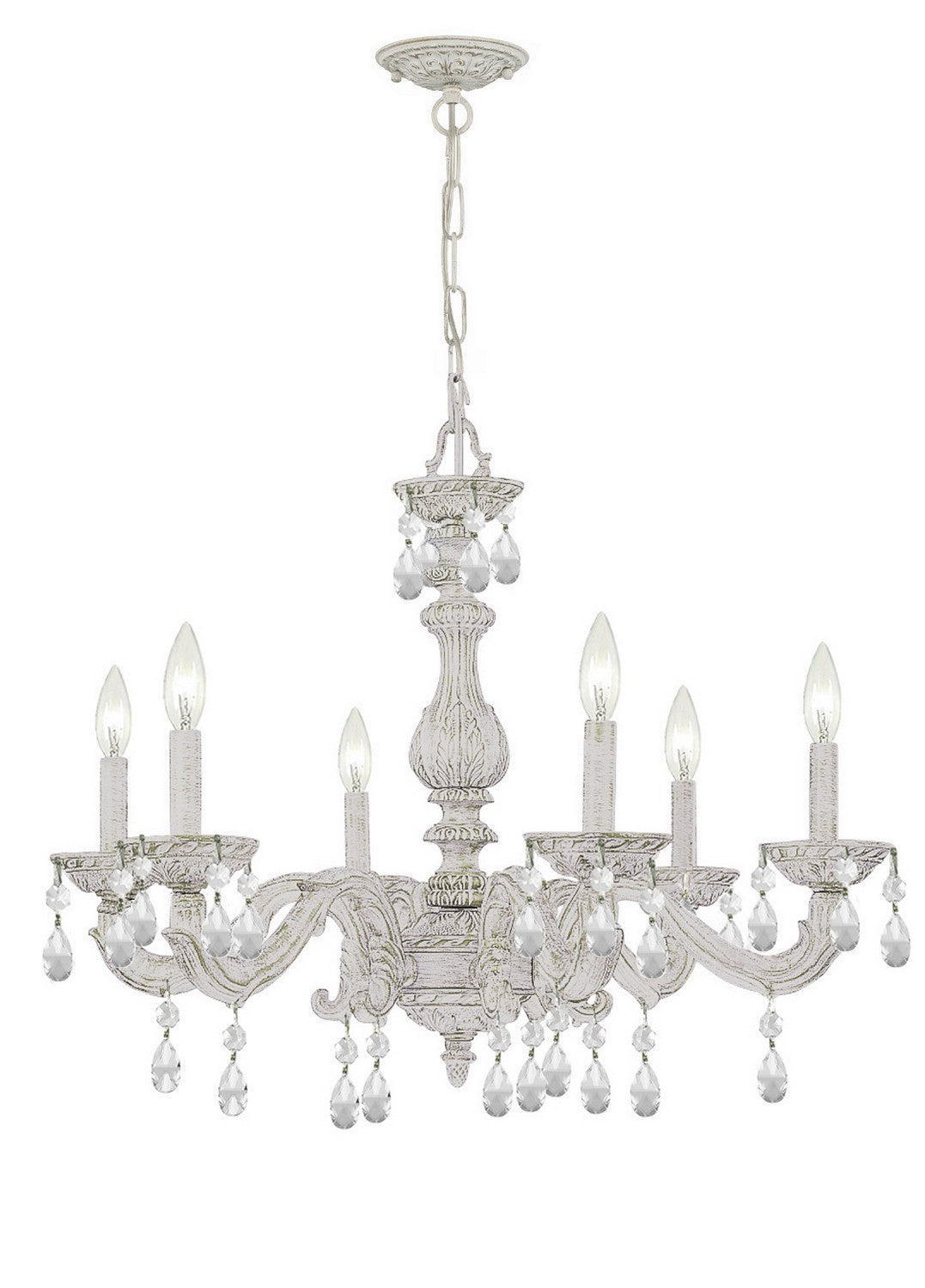 Paris Market Six Light Chandelier in Antique White