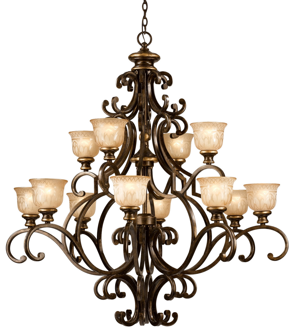 Norwalk 12 Light Chandelier in Bronze Umber