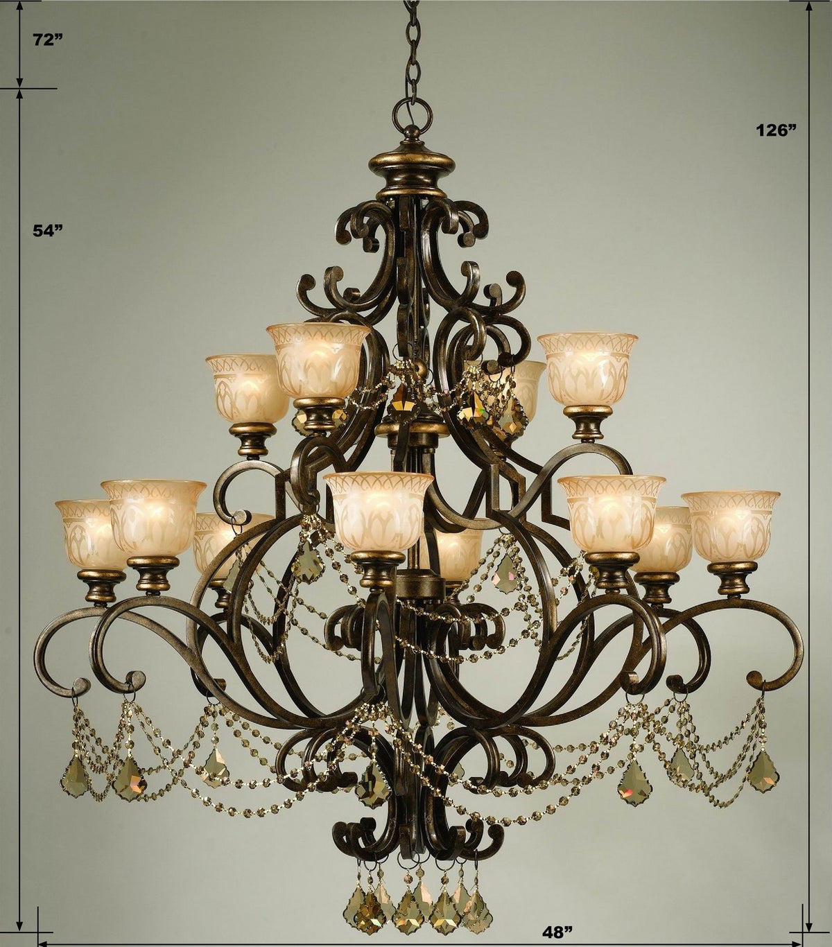 Norwalk 12 Light Chandelier in Bronze Umber