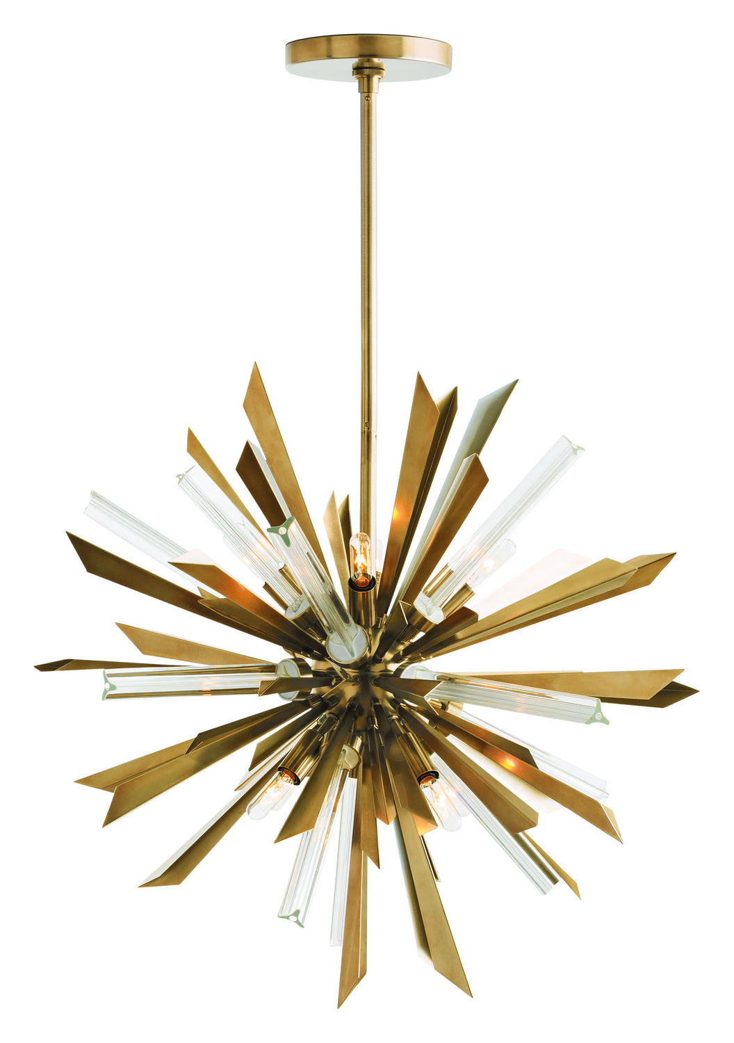 Waldorf Eight Light Chandelier in Antique Brass