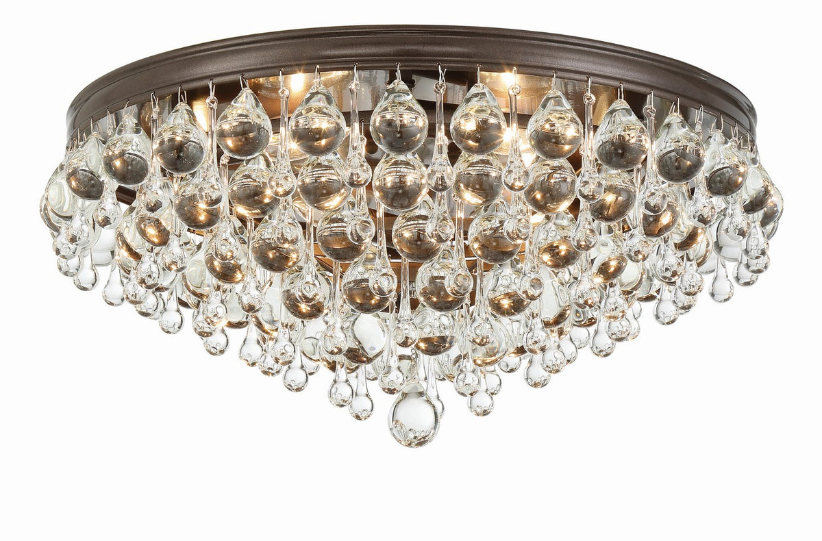 Calypso Six Light Flush Mount in Vibrant Bronze