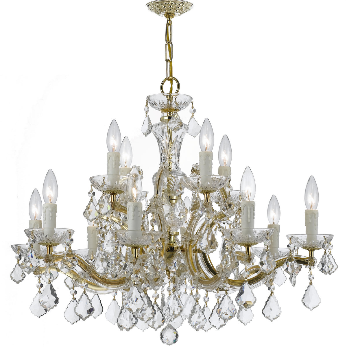 Maria Theresa 12 Light Chandelier in Gold