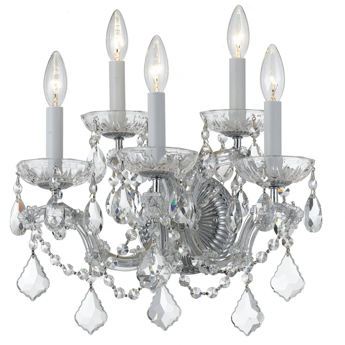 Maria Theresa Five Light Wall Sconce in Polished Chrome