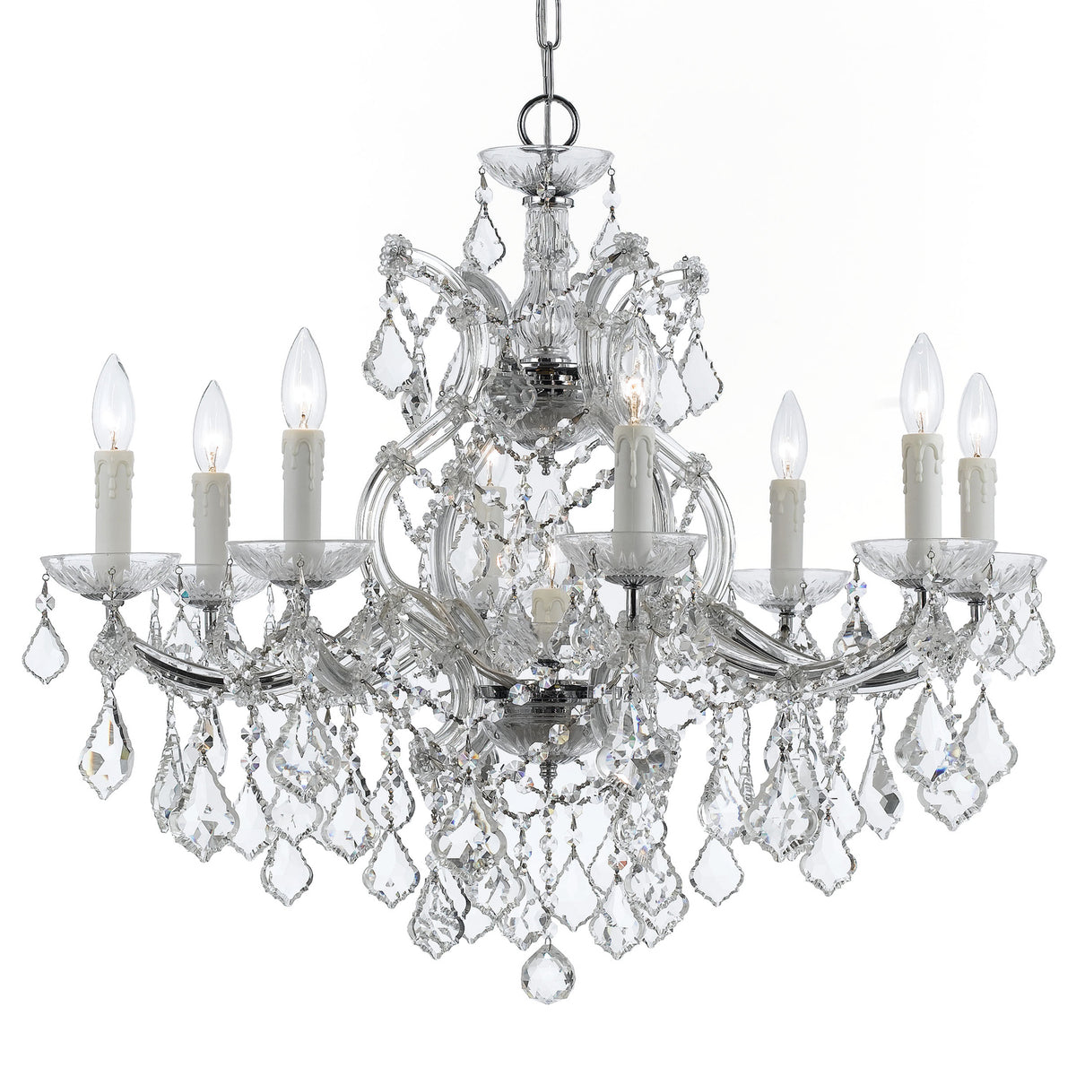 Maria Theresa Nine Light Chandelier in Polished Chrome