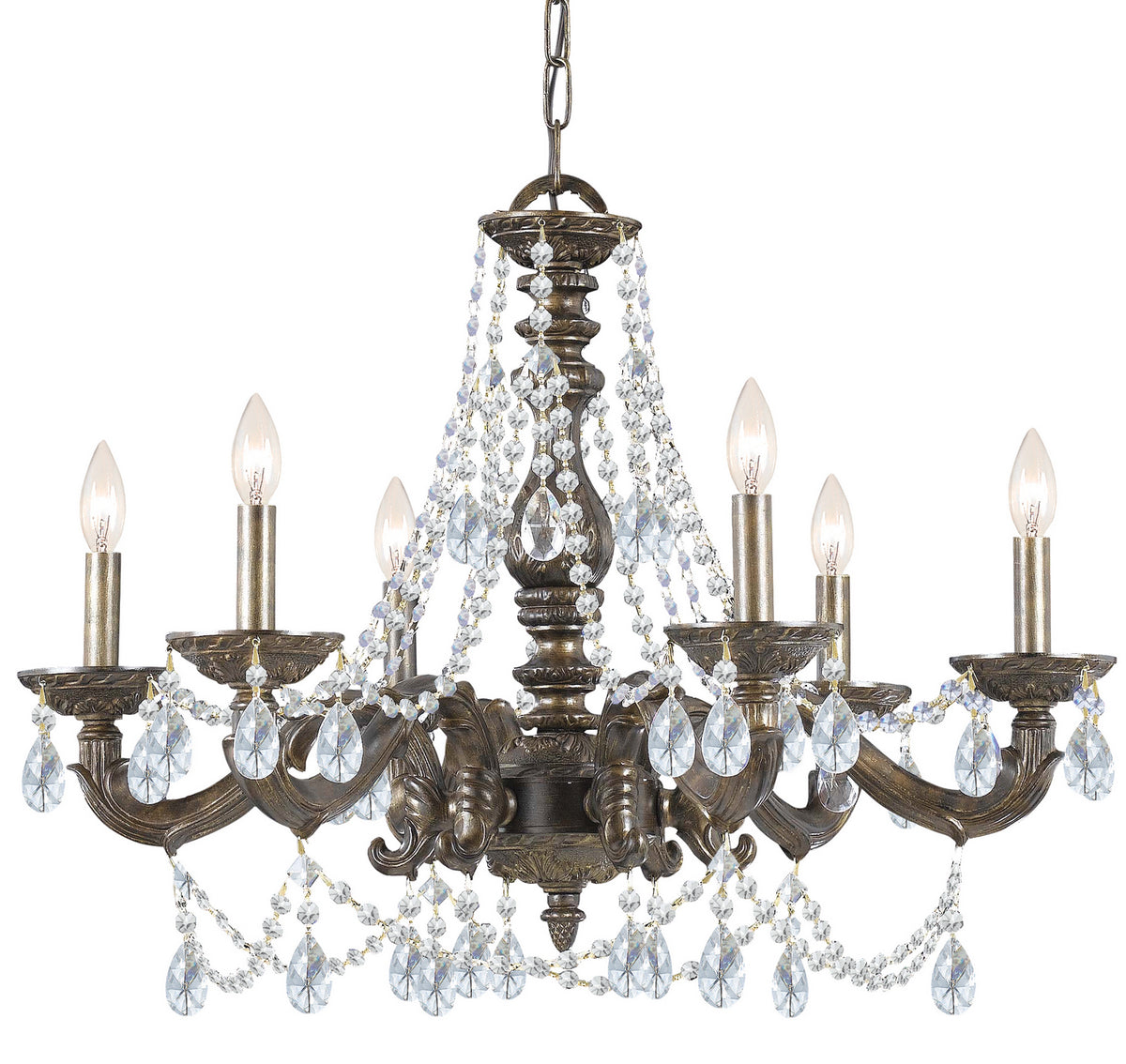 Paris Market Six Light Chandelier in Venetian Bronze