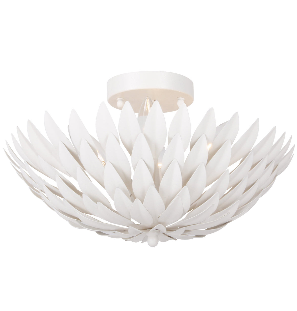 Broche Four Light Semi Flush Mount in Matte White