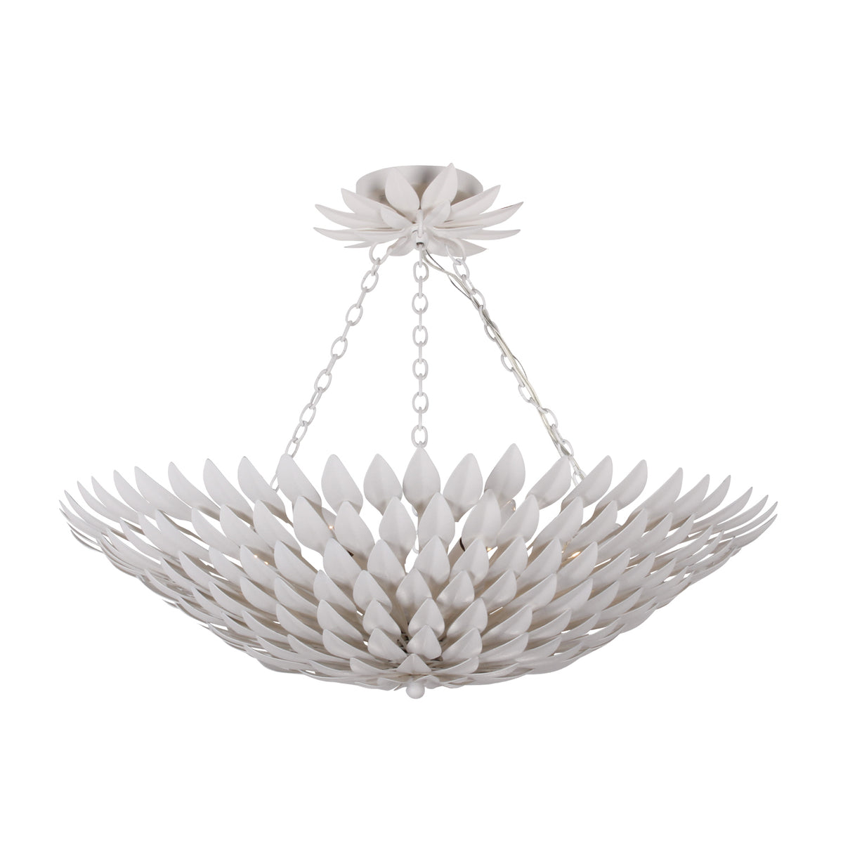 Broche Six Light Chandelier in Matte White