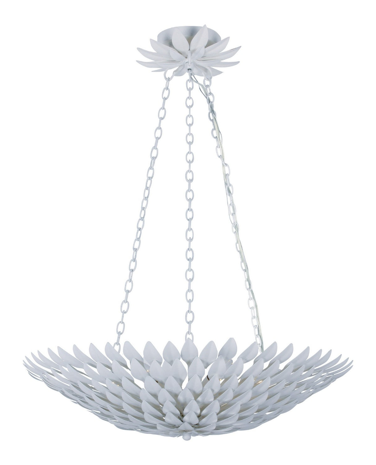 Broche Six Light Chandelier in Matte White