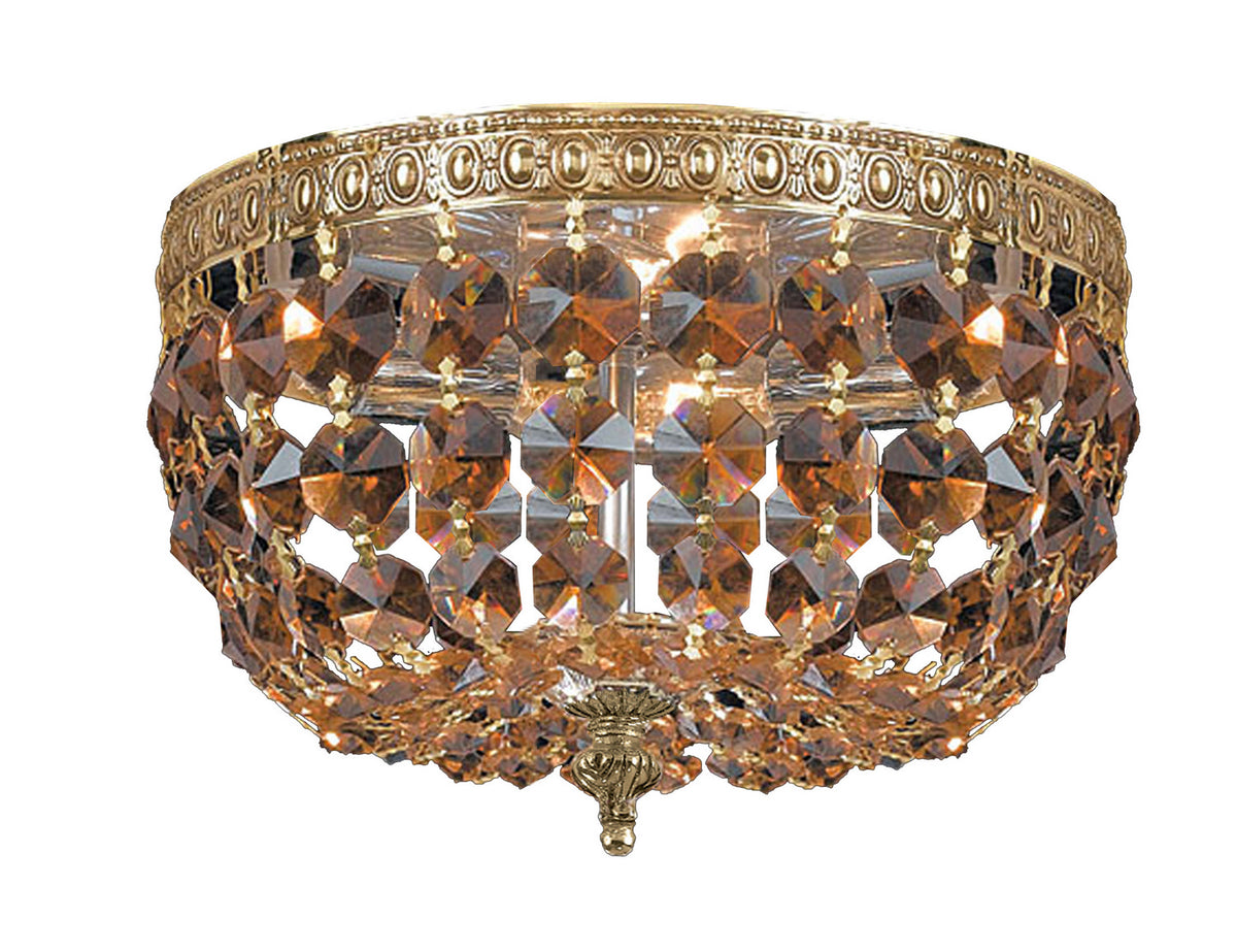 Waltham Two Light Flush Mount in Olde Brass
