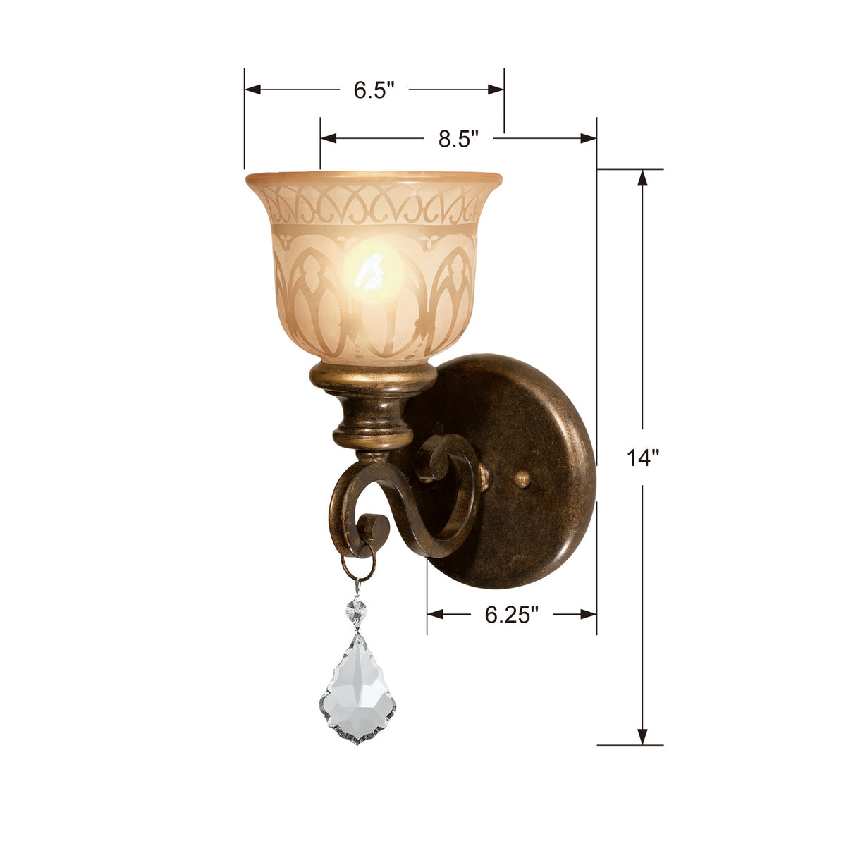 Norwalk One Light Wall Sconce in Bronze Umber