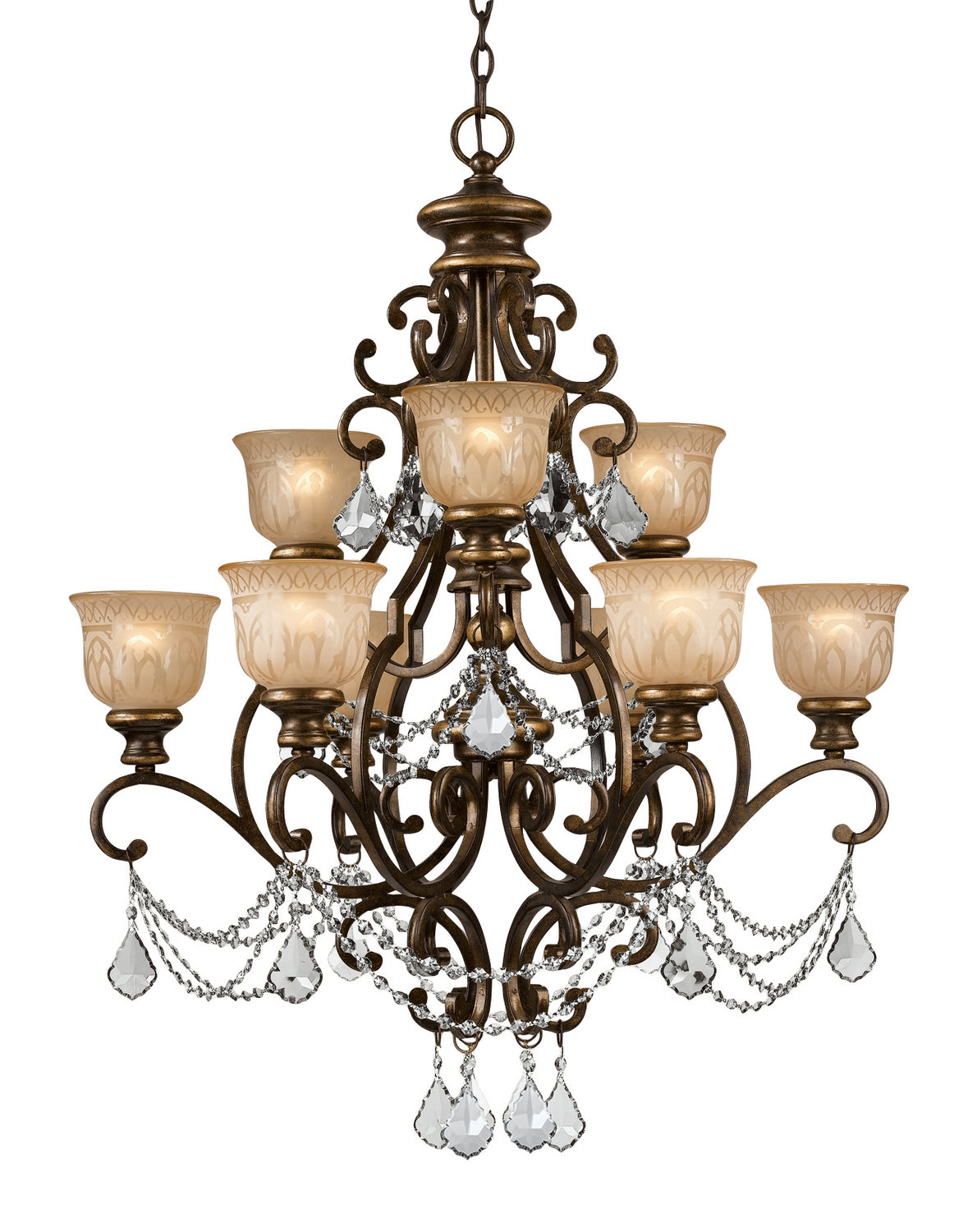 Norwalk Nine Light Chandelier in Bronze Umber