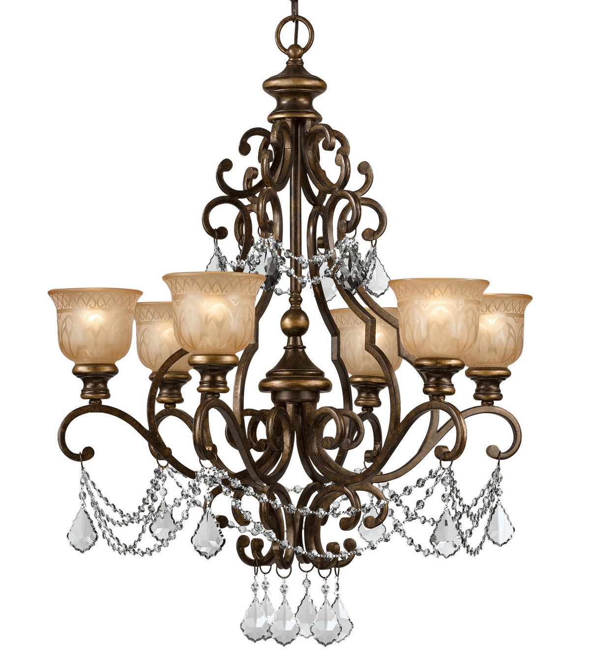 Norwalk Six Light Chandelier in Bronze Umber
