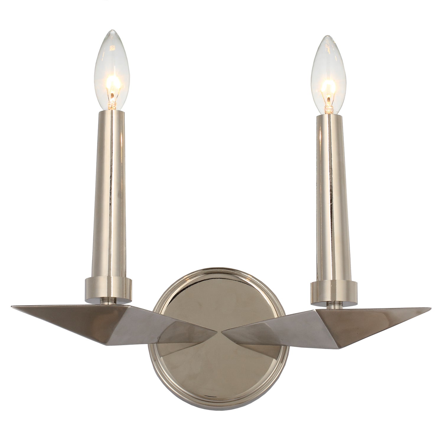 Palmer Two Light Wall Sconce in Polished Nickel