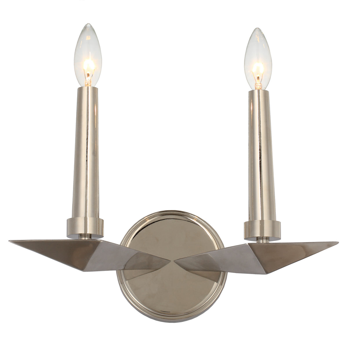 Applique murale Palmer Two Light en nickel poli