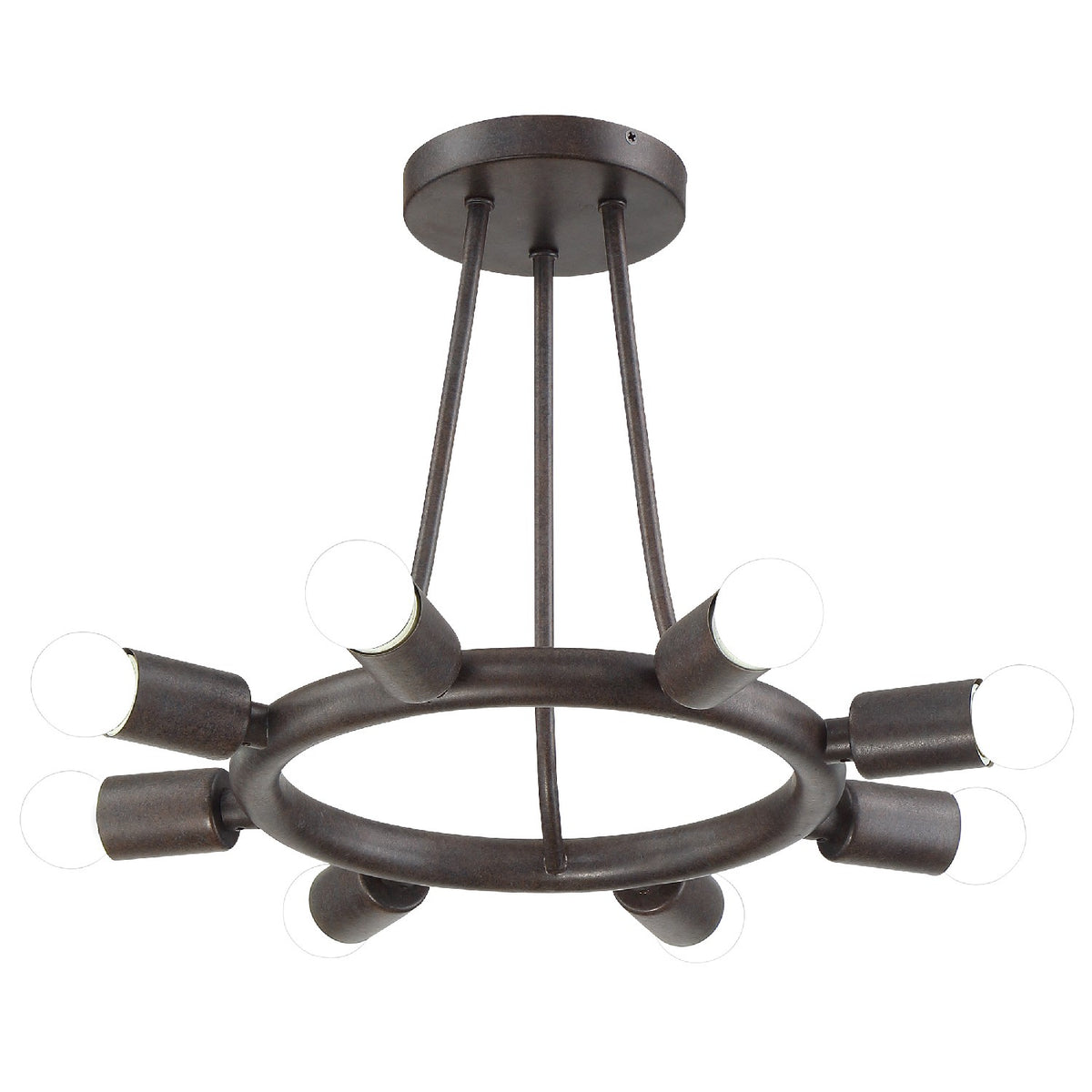 Dakota Eight Light Semi Flush Mount in Charcoal Bronze