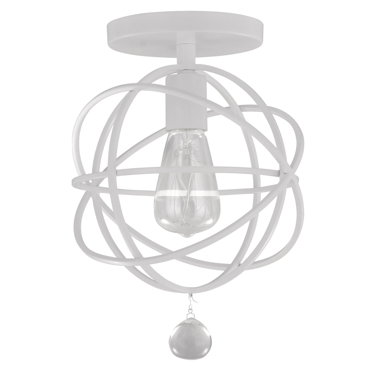 Solaris One Light Semi Flush Mount in Wet White