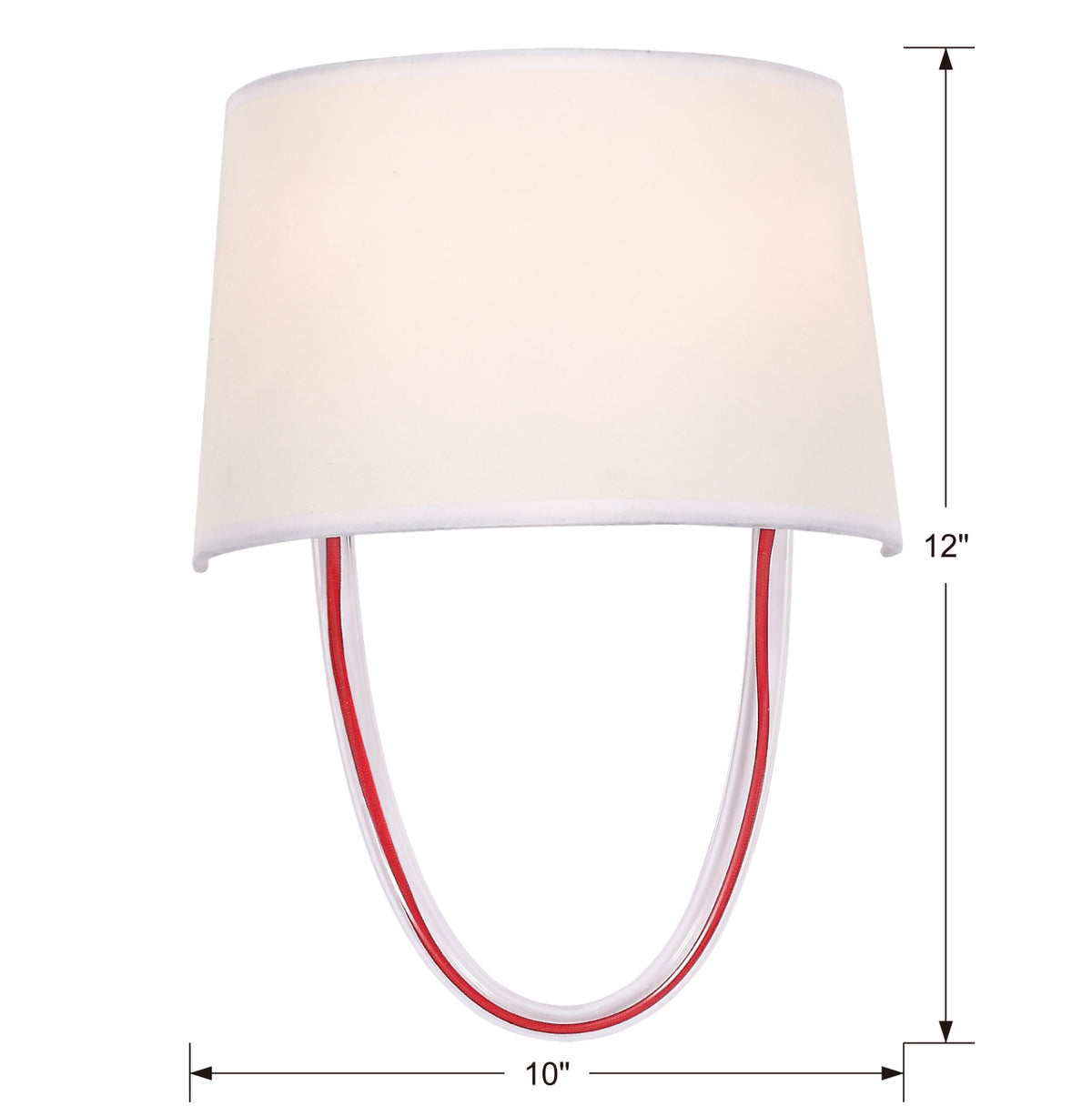 Stella Two Light Wall Sconce in Polished Chrome + Red Cord
