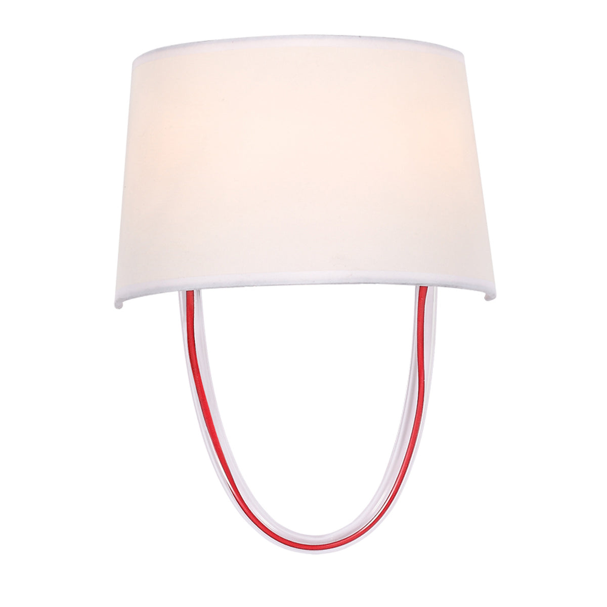 Stella Two Light Wall Sconce in Polished Chrome + Red Cord