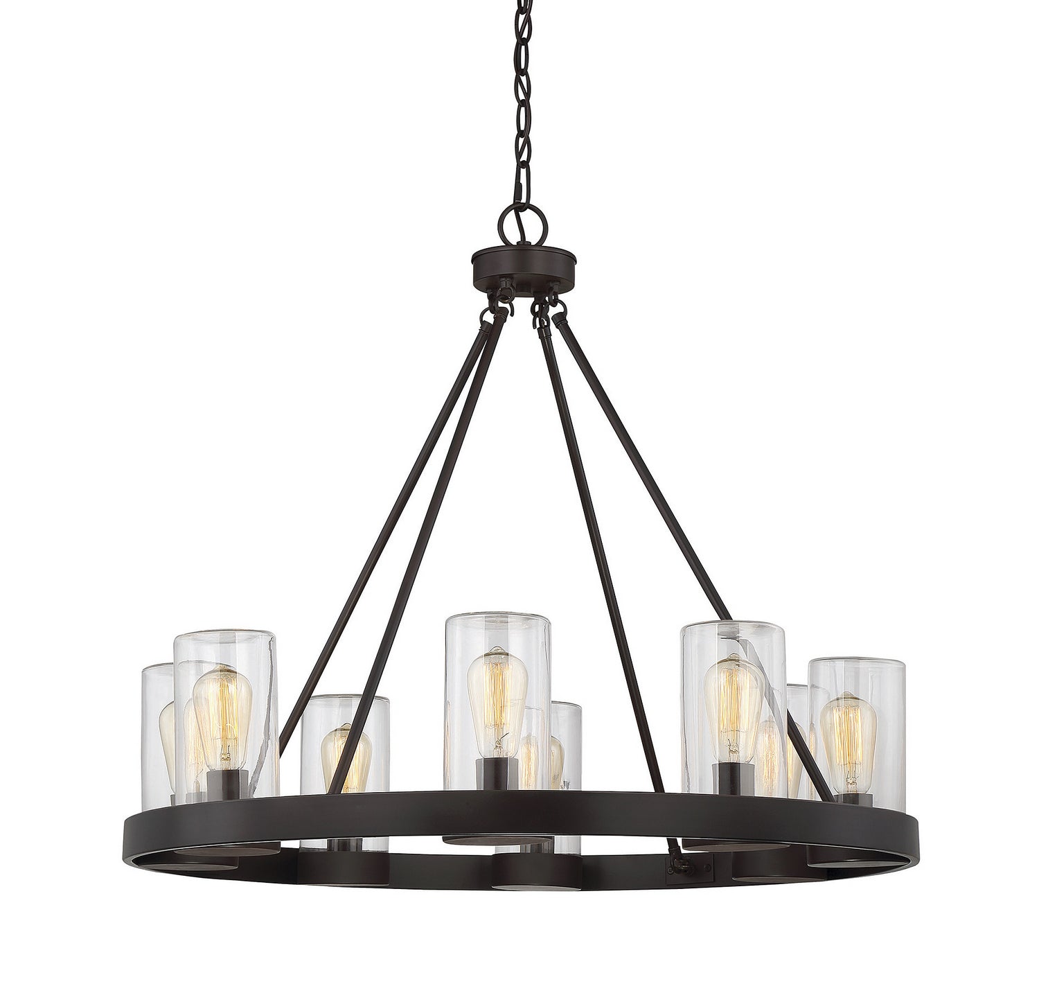 Inman Eight Light Outdoor Chandelier in English Bronze