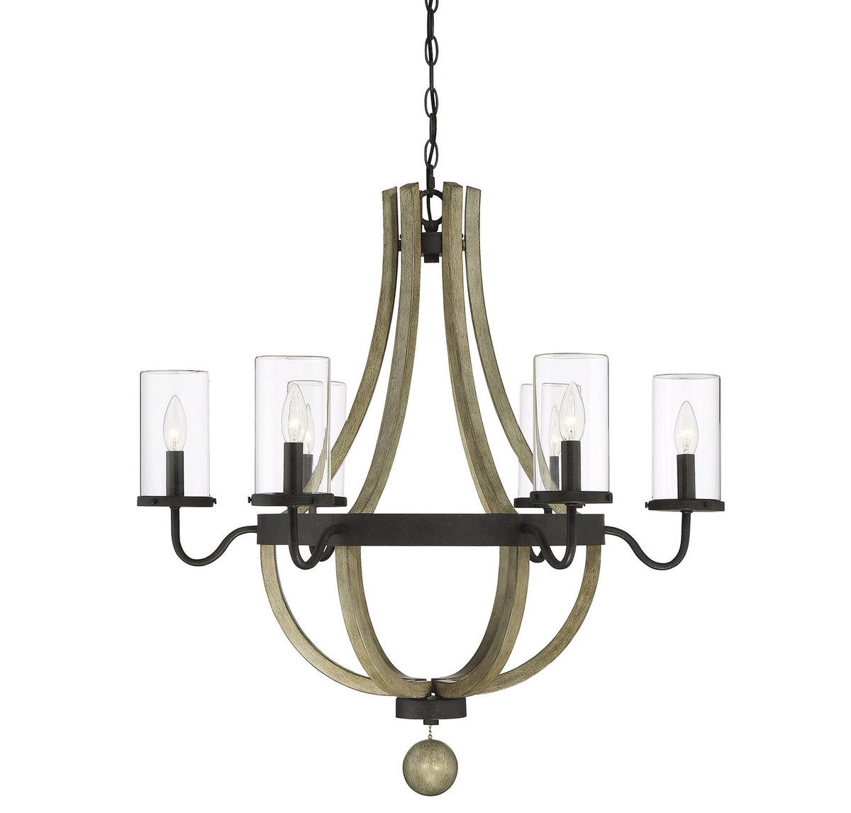 Eden Six Light Outdoor Chandelier in Weathervane