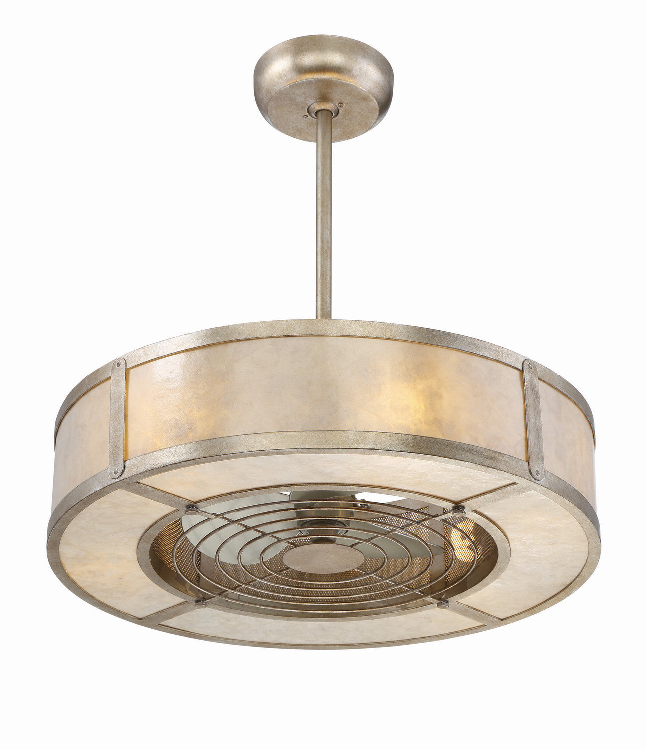 Ventilateur de plafond LED Vireo en poudre argentée