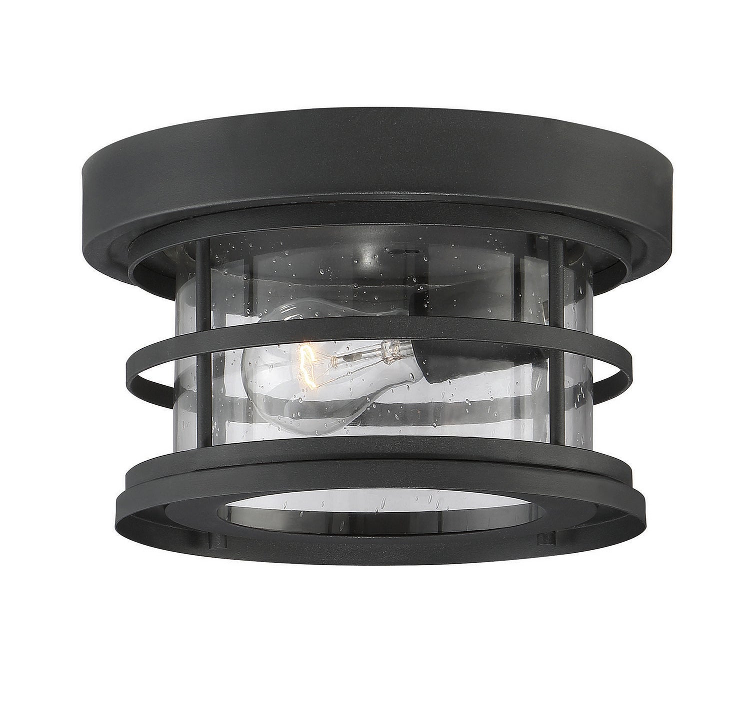 Barrett One Light Flush Mount in Black